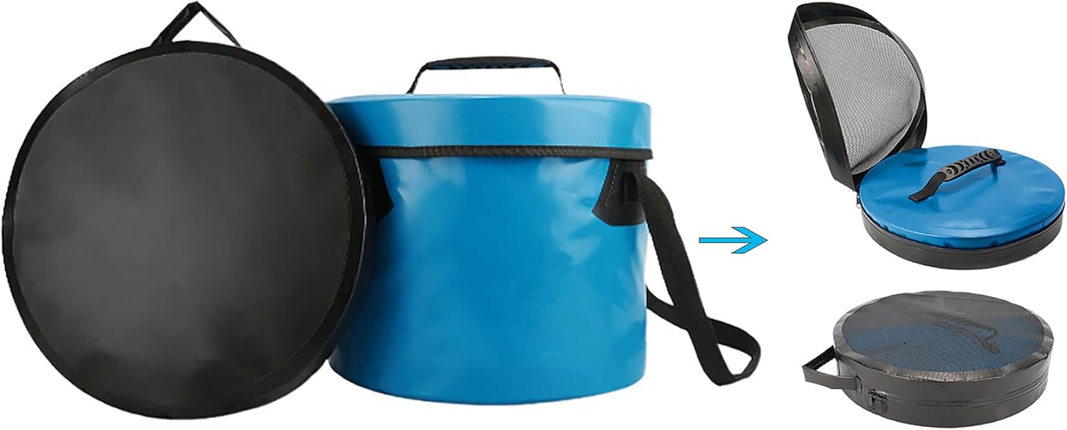 Collapsible Camping Bucket with Lid 5 Gallon for Traveling Fishing Gardening
