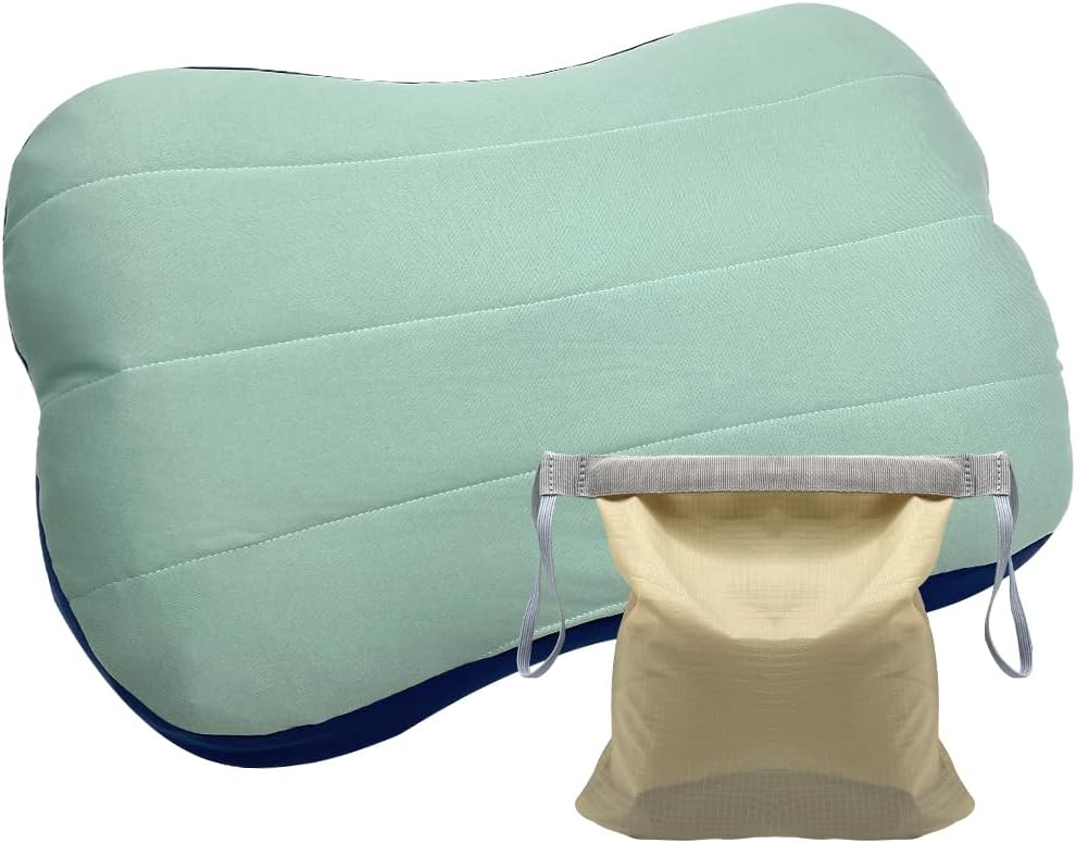 Inflatable Pillow, Camping Pillow with Removable Cover,Ultralight Inflatable Pillow for Neck Lumbar Support - Upgrade Backpacking Pillow - Washable Travel Air Pillows for Camping, Hiking, Backpacking