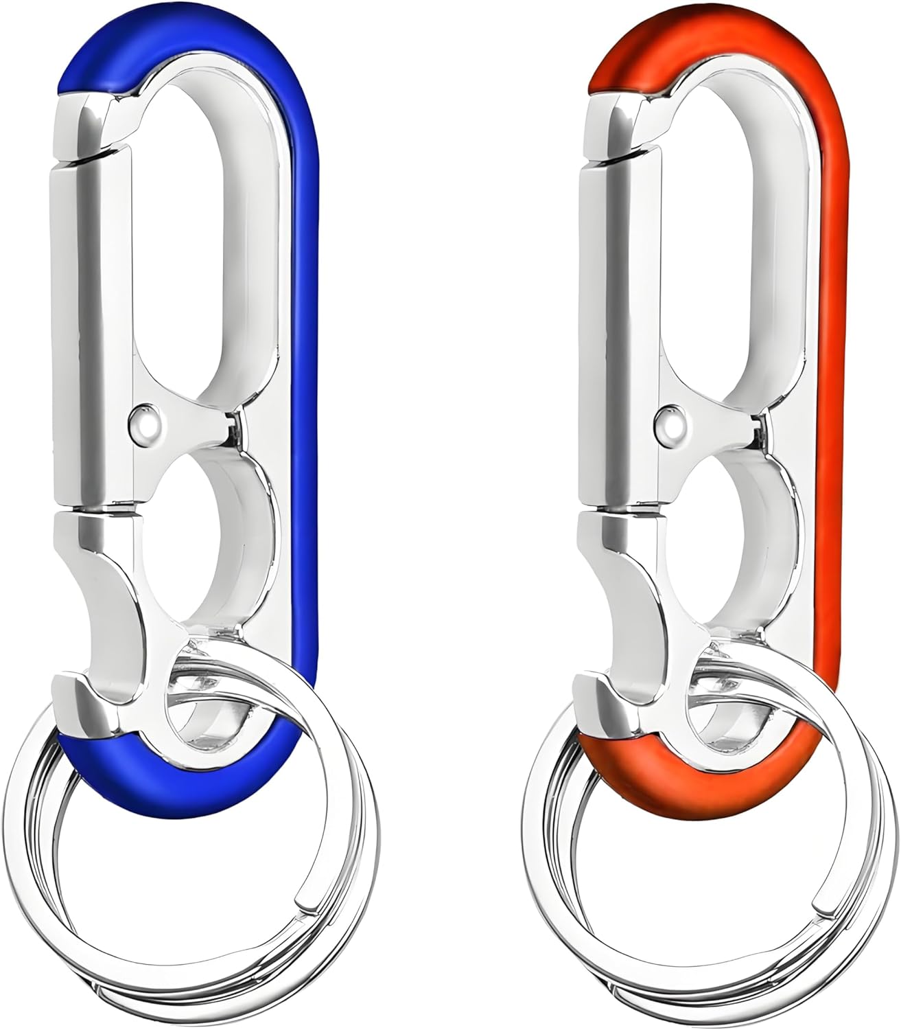 Heavy Duty Tactical Keychain 2-Pack - Locking Carabiner Clip with Bottle Opener Multitool for Men - Image 2