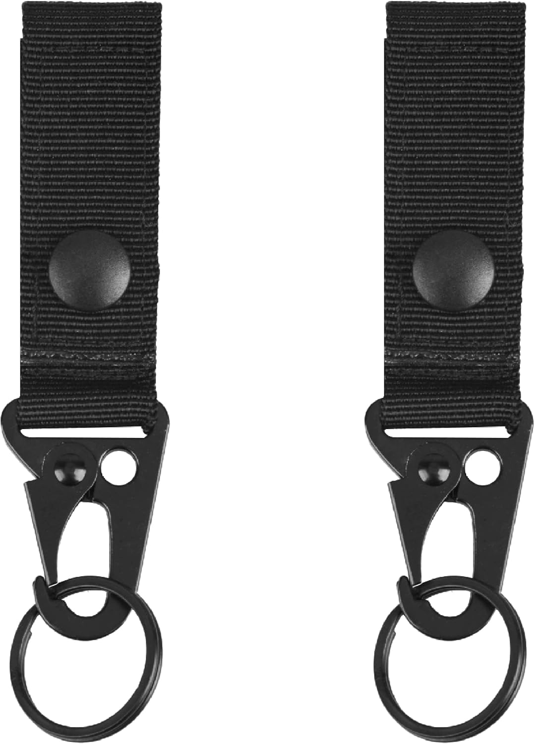 Tactical Key Ring Chain D-Ring Snap Clip Carabiners Keychain Keeper Buckle Hanging Hooks Holder Gear Light Weight