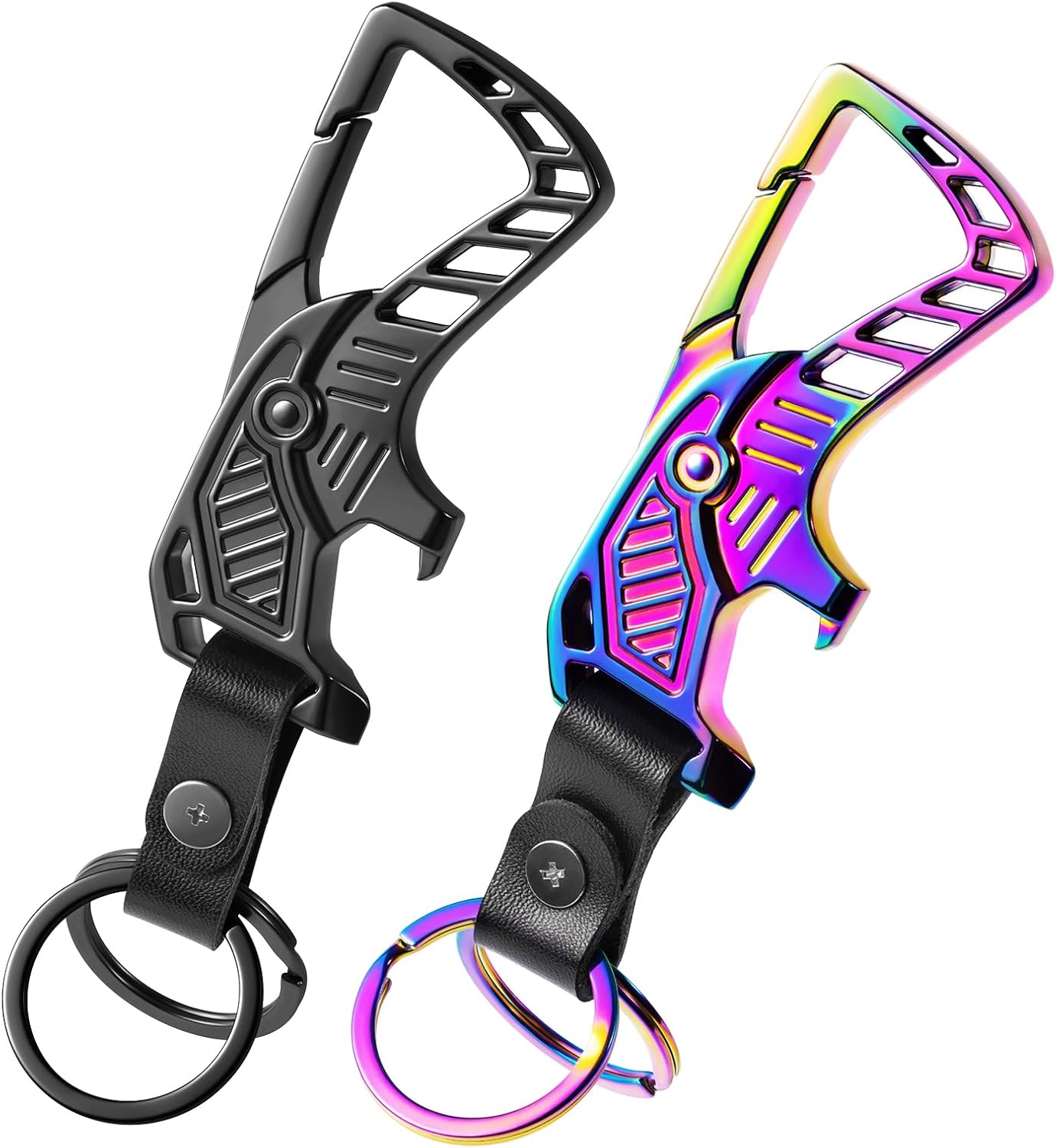 Heavy Duty Metal Key Chain,Carabiner Clip Car Keychain,Bottle Opener Keychain and 2 Key Rings for Men and Women 2 PC