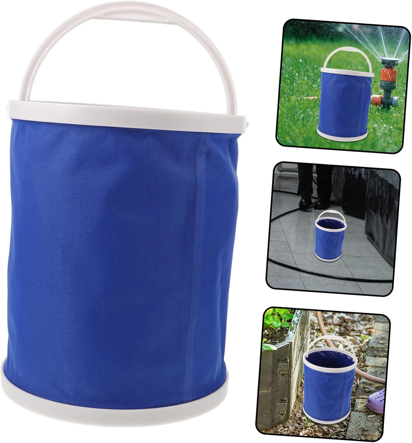 Water Bucket Multi-functional Portable Folding Bucket for Camping Fishing and Outdoor Use Canvas Material Easy to Store and Carry - Image 2