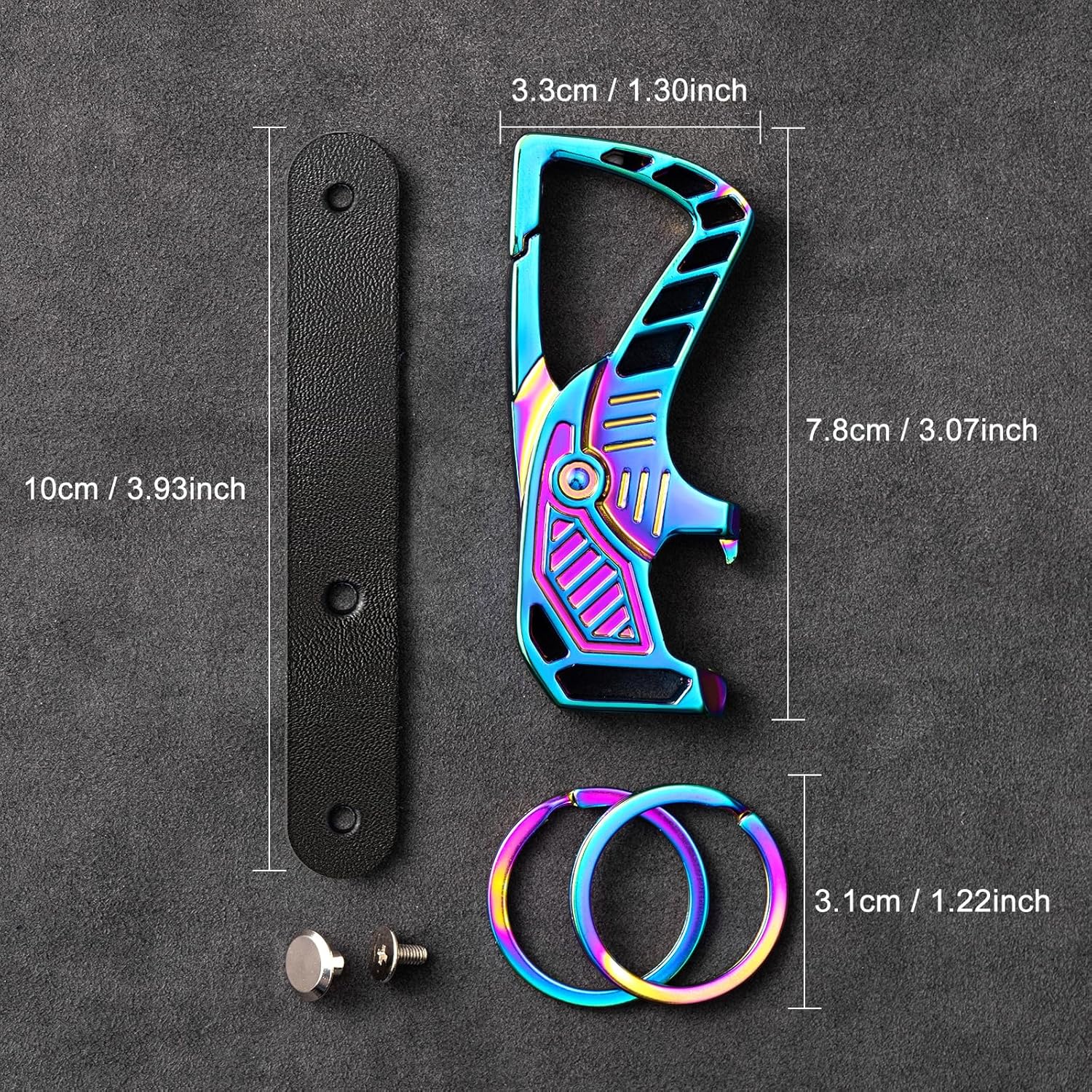 Heavy Duty Metal Key Chain,Carabiner Clip Car Keychain,Bottle Opener Keychain and 2 Key Rings for Men and Women 2 PC - Image 2